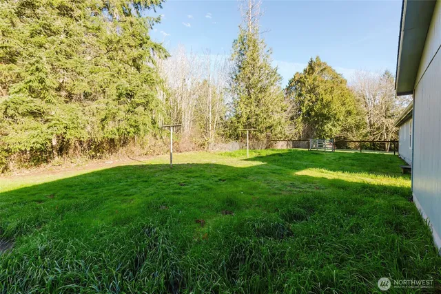 a view of grassy field with trees