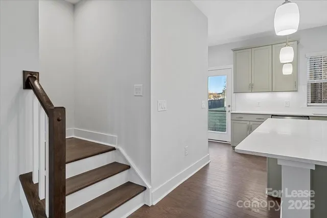 a view of a hallway with closet