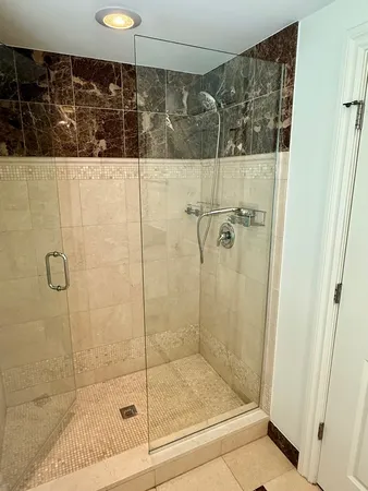 a bathroom with a shower