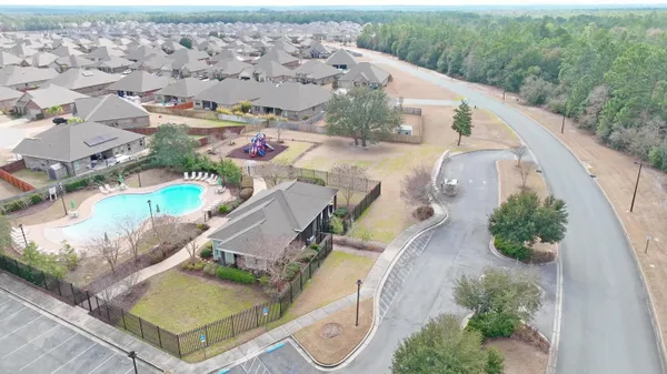 an aerial view of a house with balcony