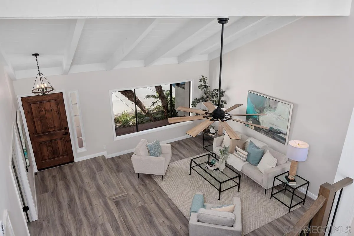 1355 Sun Valley Road Solana Beach, CA 92075 - Photo 28 of 37 Dramatic view of living room from stairs