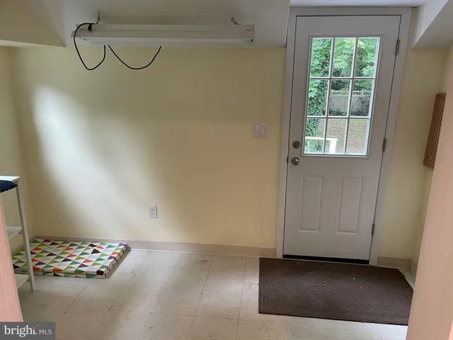 a view of a closet in a room