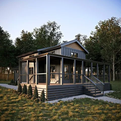a front view of a house with a yard balcony