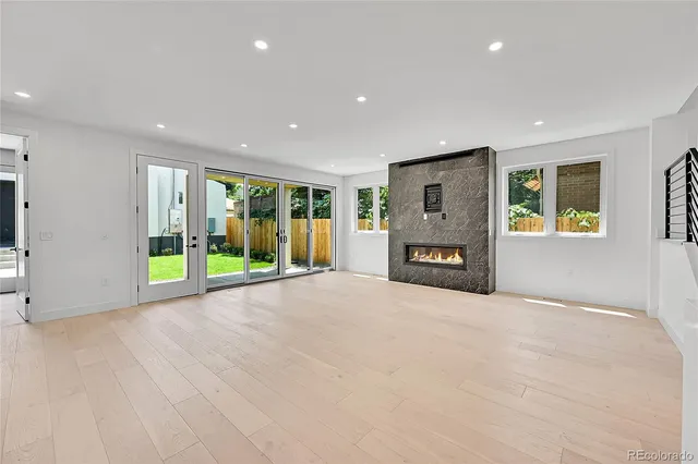 a view of a hallway with front door