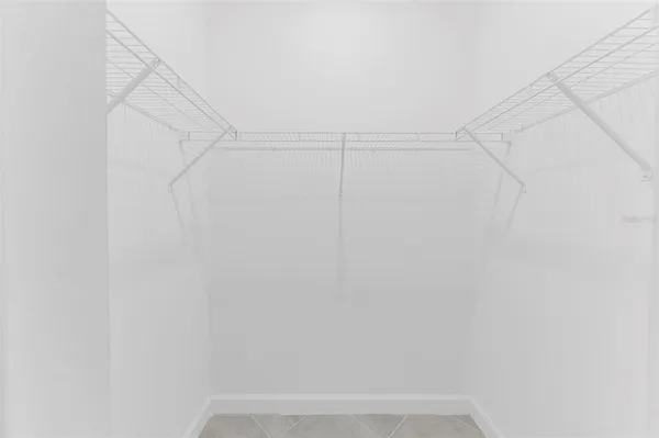 a view of small space with racks on the wall