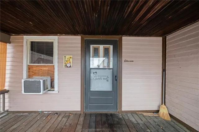 a view of front door of house