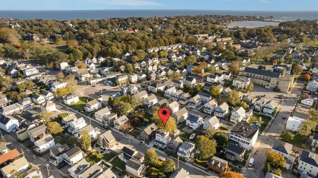 an aerial view of a house