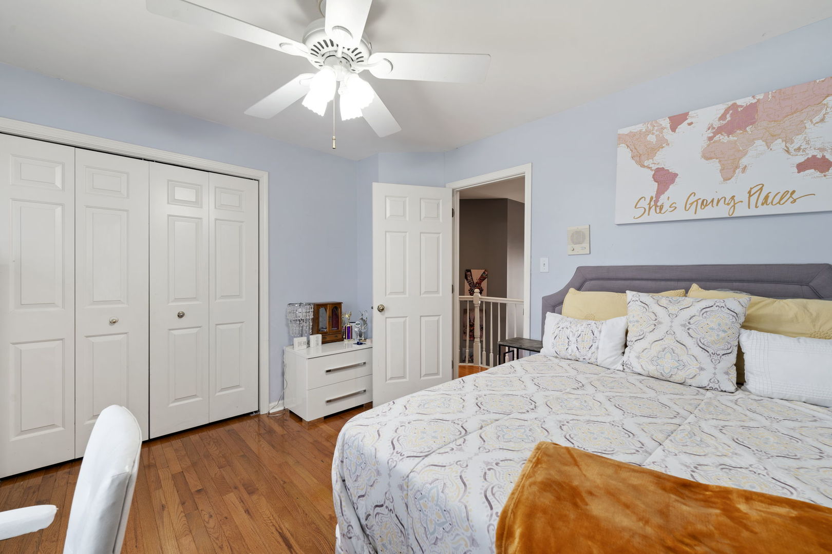 2080 Fairview Lane South Holland, IL 60473 - Photo 2 of 2 a bedroom with a bed and a chandelier