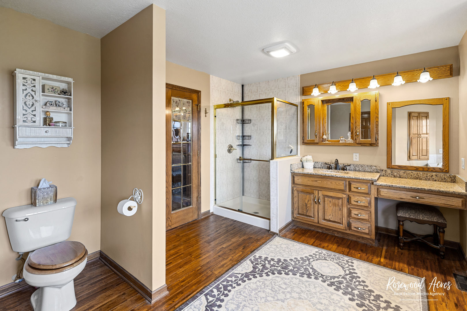 2021 Wiley Ridge Road Kankakee, IL 60901 - Photo 18 of 32 a spacious bathroom with a granite countertop sink toilet and shower