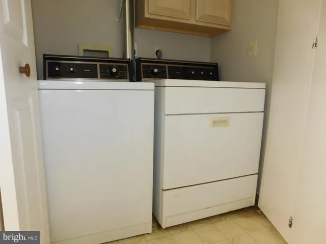 a close view of washer and dryer