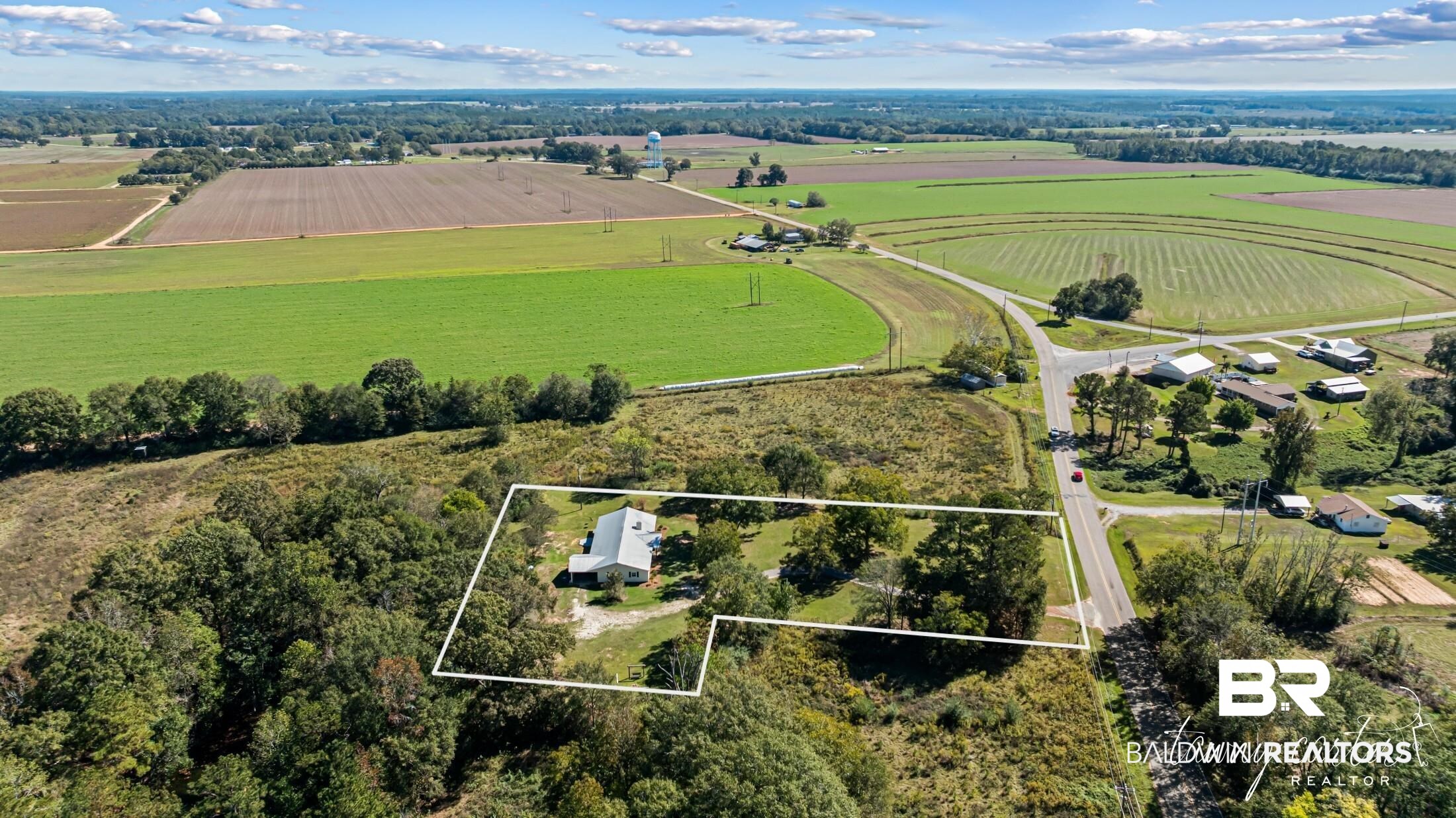 3086 Wild Fork Road Frisco City, AL 36445 - Photo 5 of 30 View of rural area with property boundaries highlighted and extensive farmland