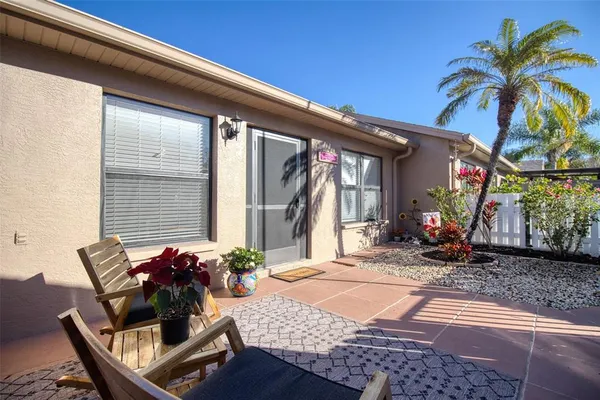 a view of a dinning room with a patio