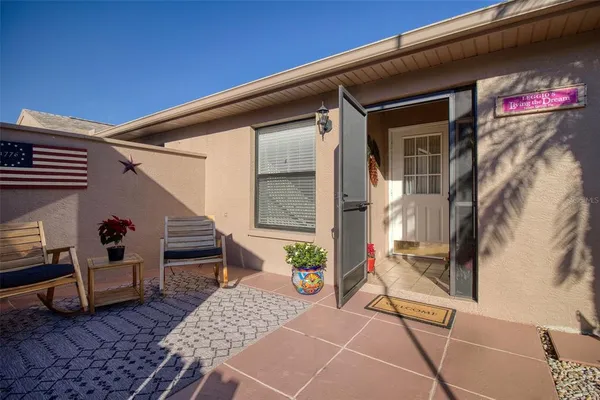 a view of outdoor seating space