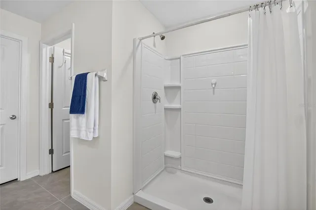 a bathroom with a shower