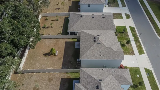 an aerial view of a house