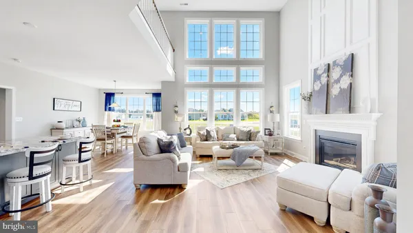 a living room with furniture or couch and a fireplace