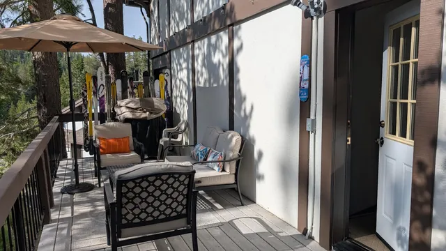 a view of outdoor space with seating area