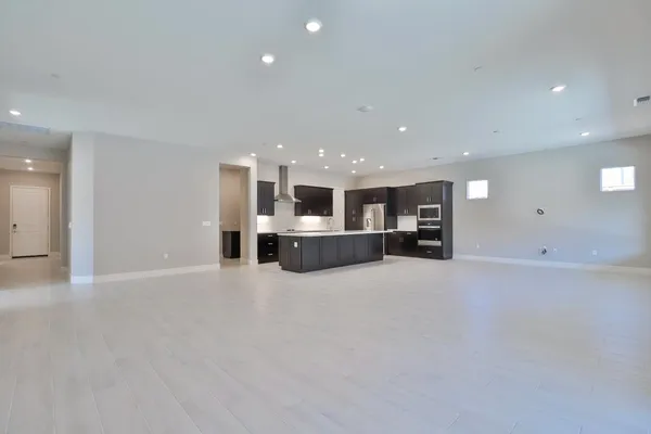 a view of kitchen and a window