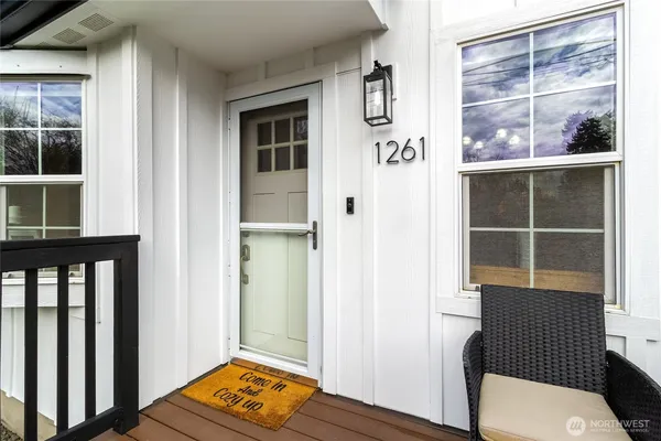 a front view of a house with a window