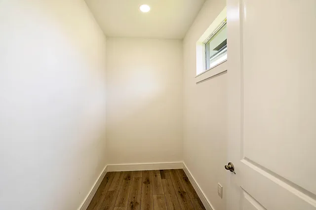 a bathroom with a window