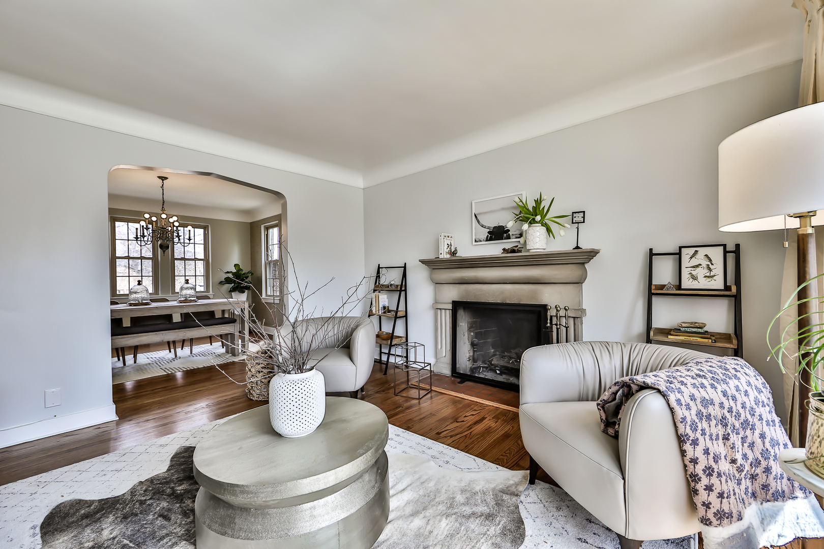 438 Longcommon Road Riverside, IL 60546 - Photo 4 of 16 a living room with furniture and a fireplace