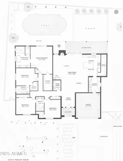 a swimming pool with outdoor seating and yard