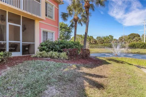a view of a yard with an outdoor space