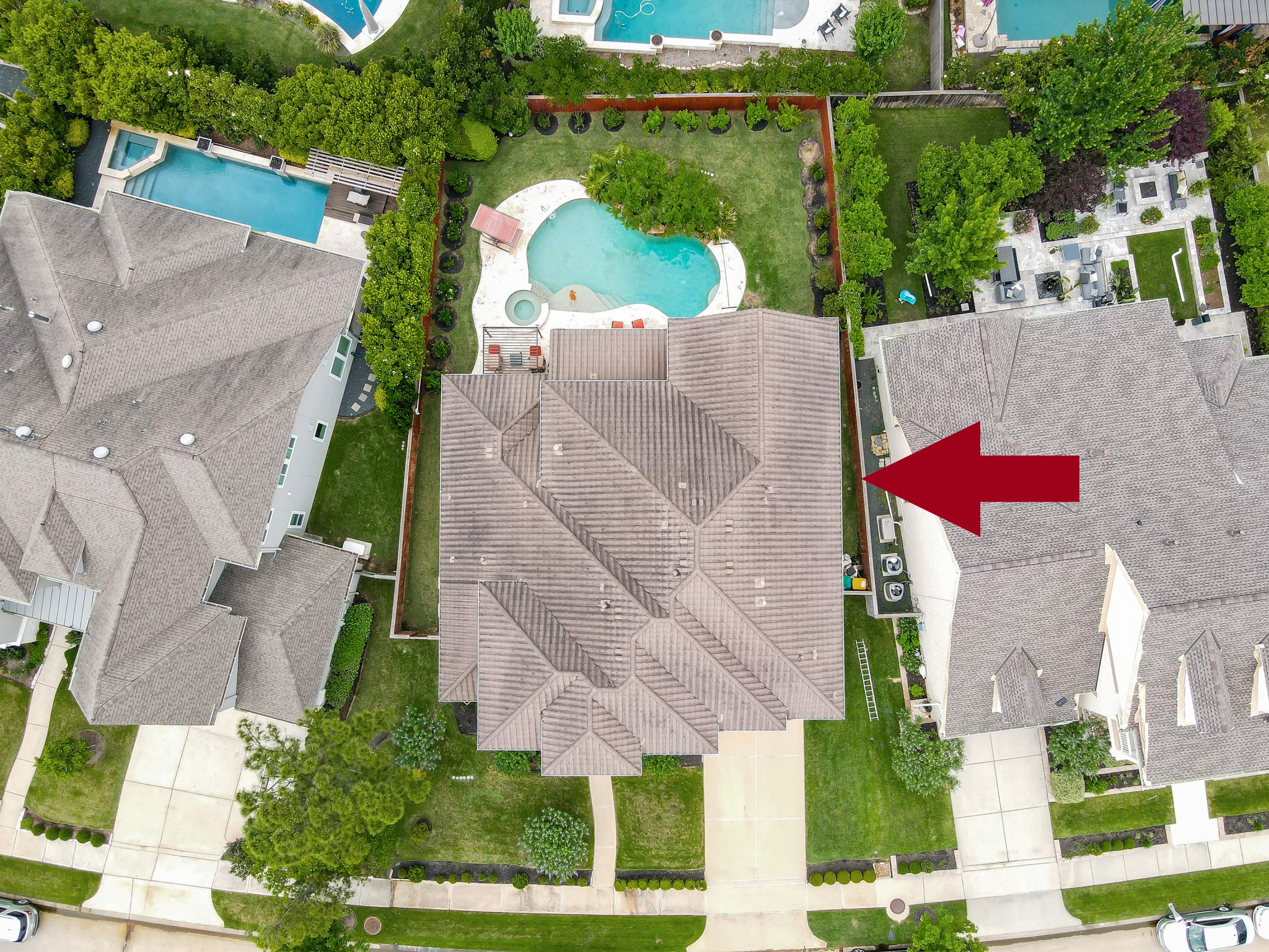 26 Woodborough Way Spring, TX 77389 - Photo 41 of 43 This aerial photo showcases how large this lot is with it's a well-maintained backyard, and pool.