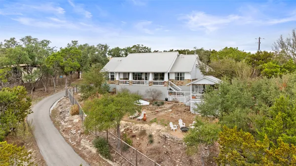 an aerial view of a house