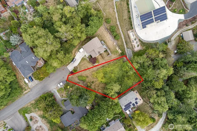 an aerial view of a house