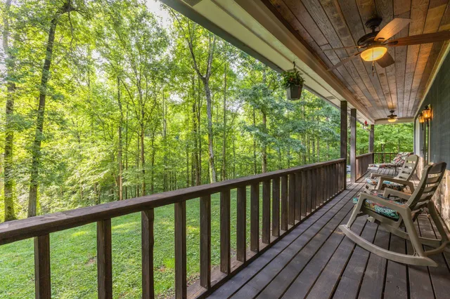 a backyard of a house with seating space