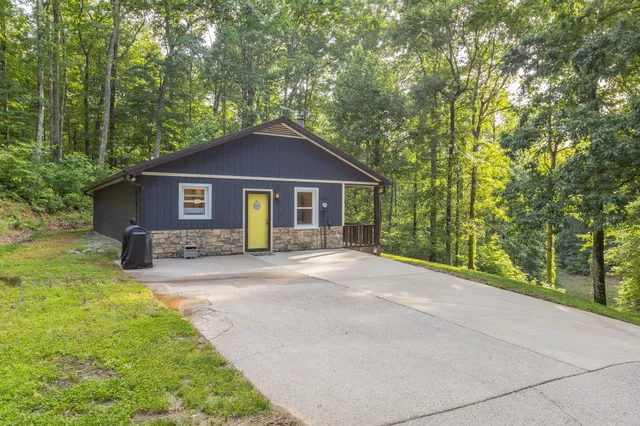 a view of a green yard