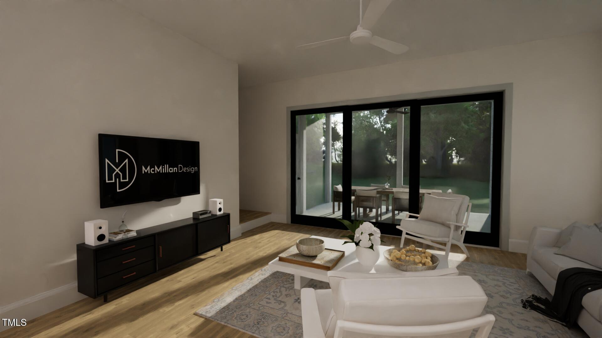 1804 Pershing Road Raleigh, NC 27608 - Photo 15 of 34 a living room with furniture and a flat screen tv