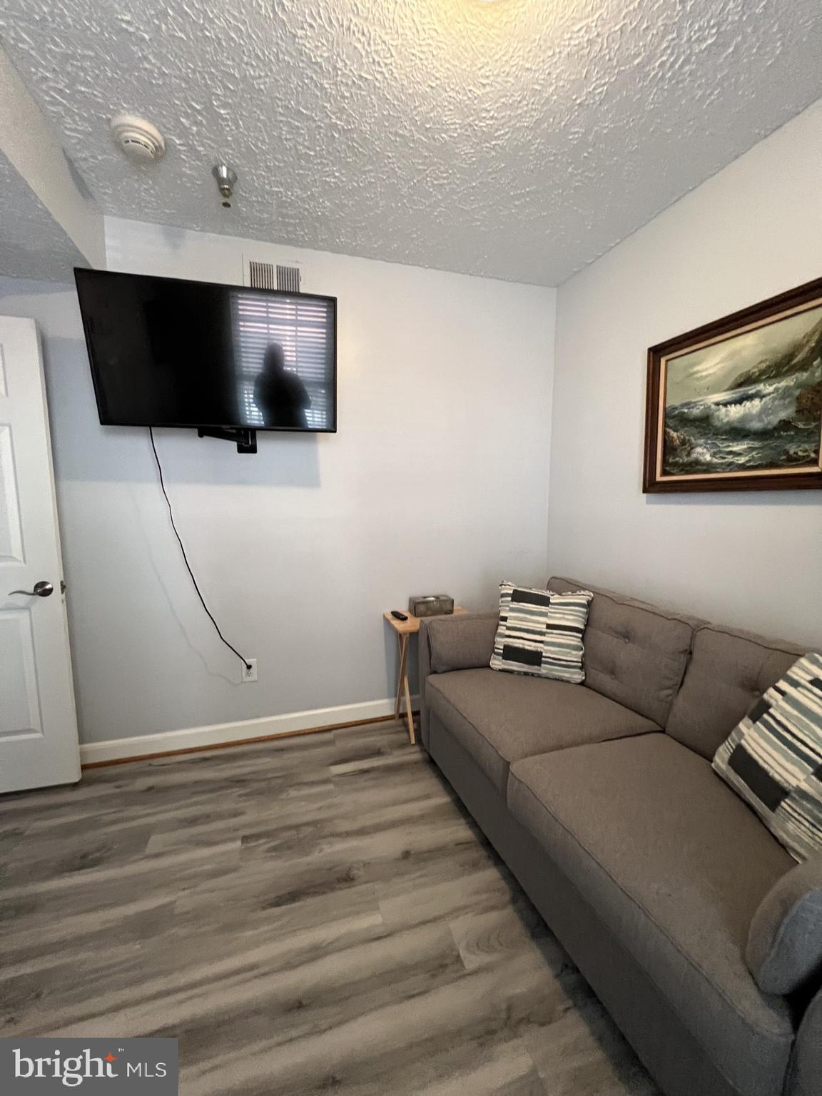 100 Taylor Street, Unit 206 Colonial Beach, VA 22443 - Photo 17 of 26 a living room with furniture and a flat screen tv