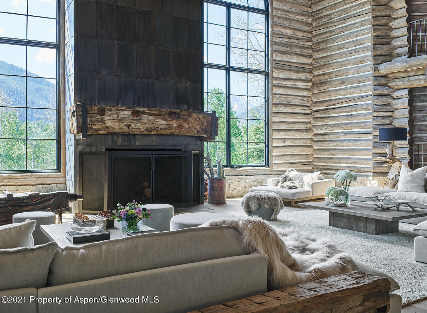 931 North Hayden Road Aspen, CO 81611 - Photo 6 of 44 a living room with furniture and a fireplace