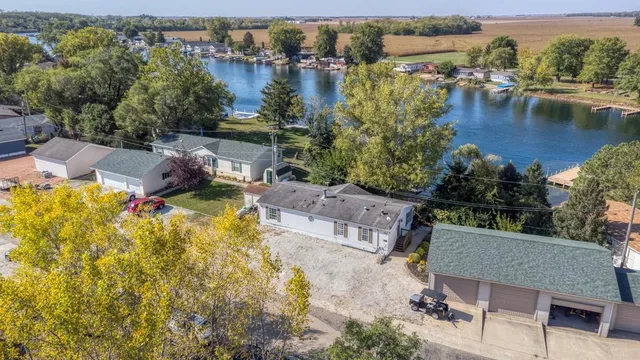 a view of a lake with outdoor space