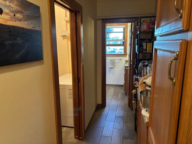 a bathroom with a sink and mirror