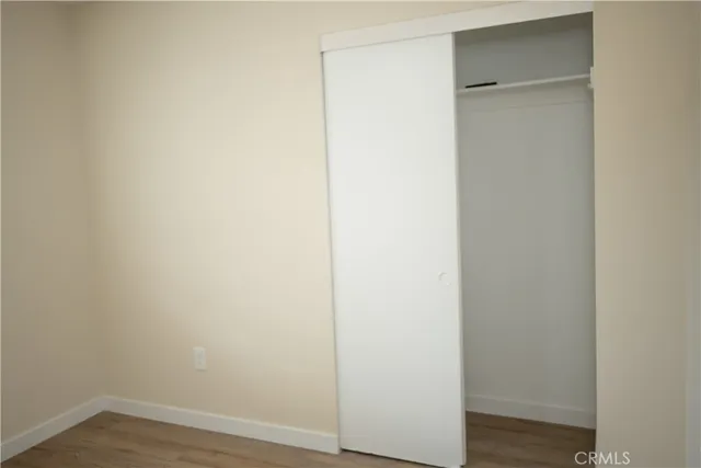 a view of small space with wooden floor