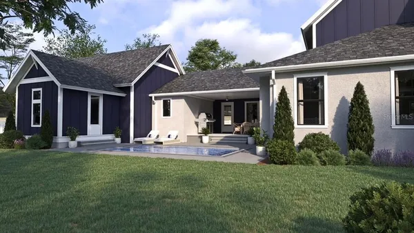 a front view of a house with a yard and porch