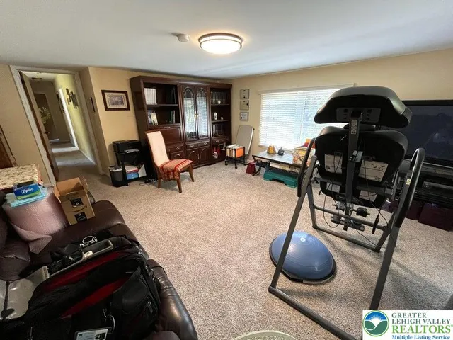 a room with gym equipment