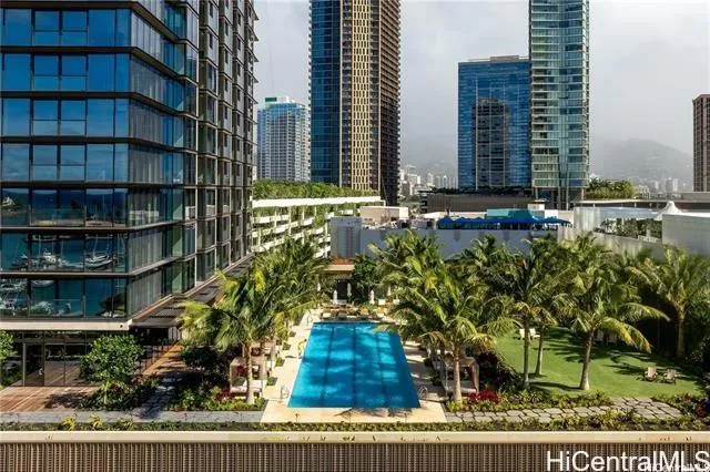 a view of a tall building