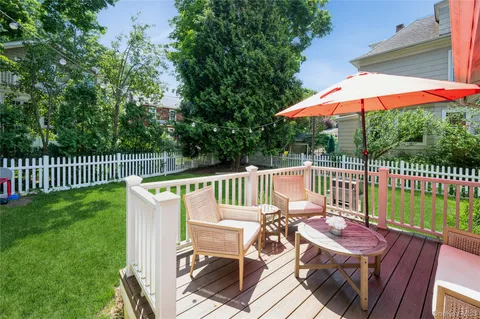 a view of a chair and tables