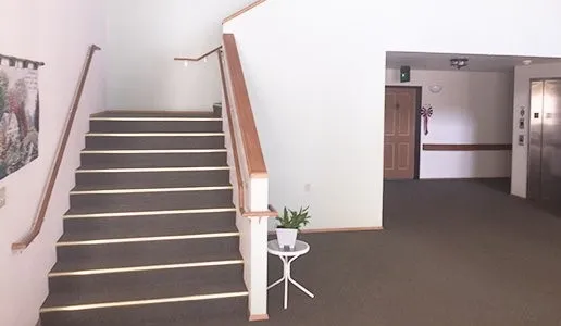 a view of entryway with wooden floor