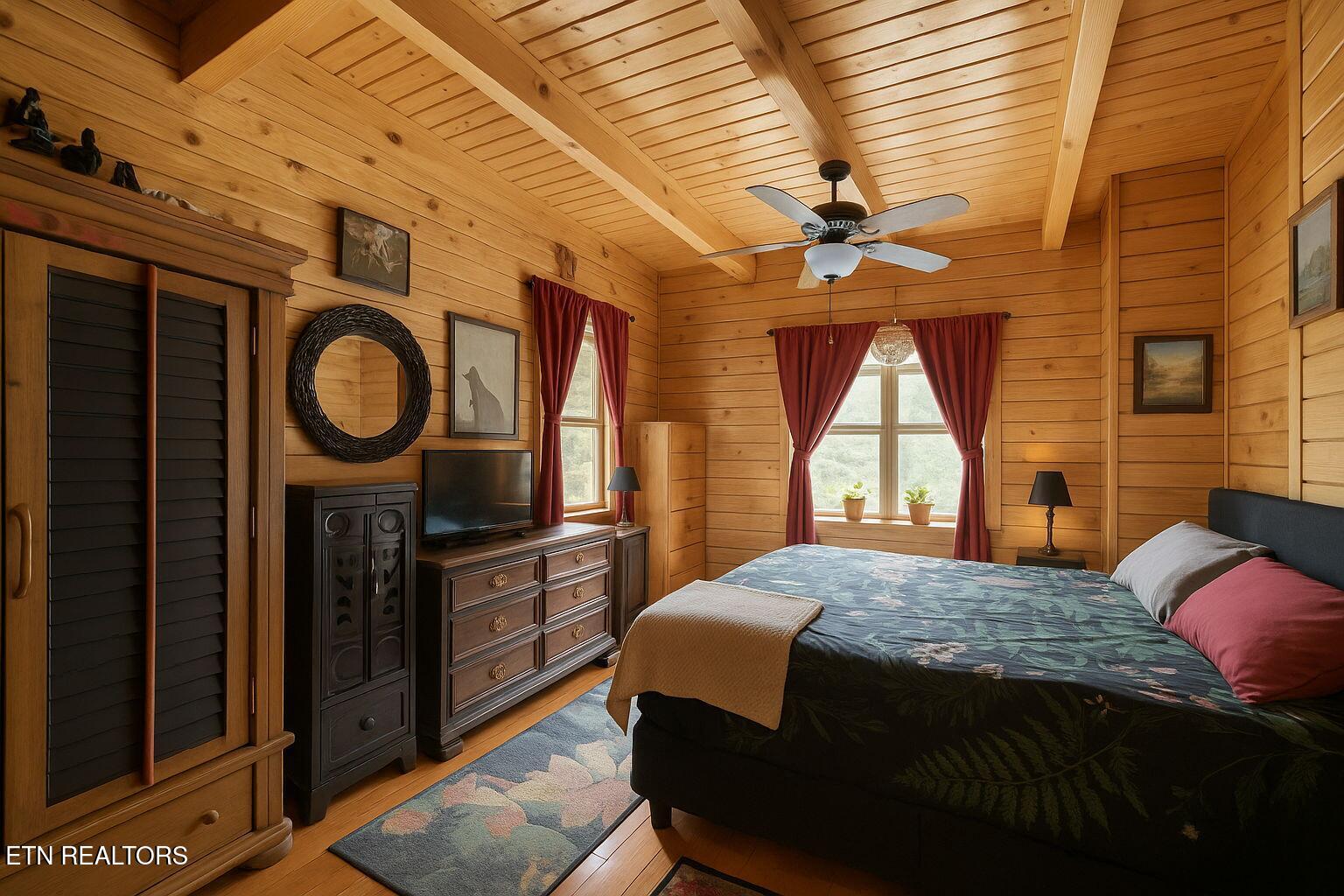 1029 Smithfield Road Tellico Plains, TN 37385 - Photo 44 of 51 51-Cozy Log Cabin Bedroom Retreat