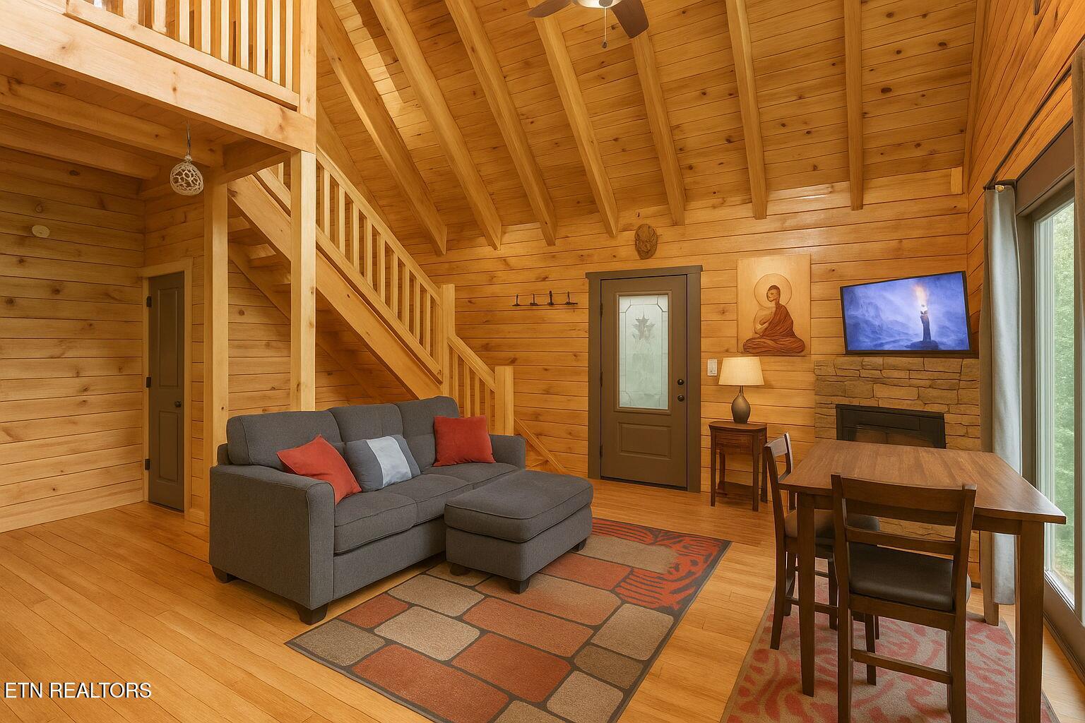 1029 Smithfield Road Tellico Plains, TN 37385 - Photo 46 of 51 53-Rustic Cabin Living Room Interior