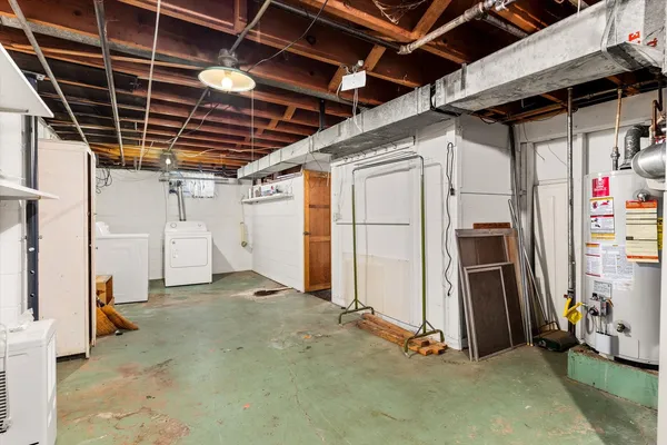 a view of a storage room with utility room