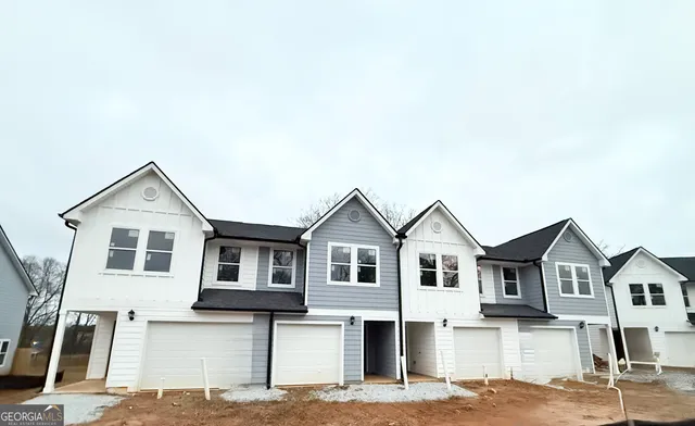 a front view of a house with windows