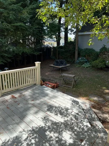 a view of backyard with green space