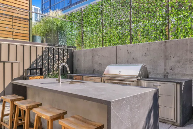 a view of pool with outdoor seating