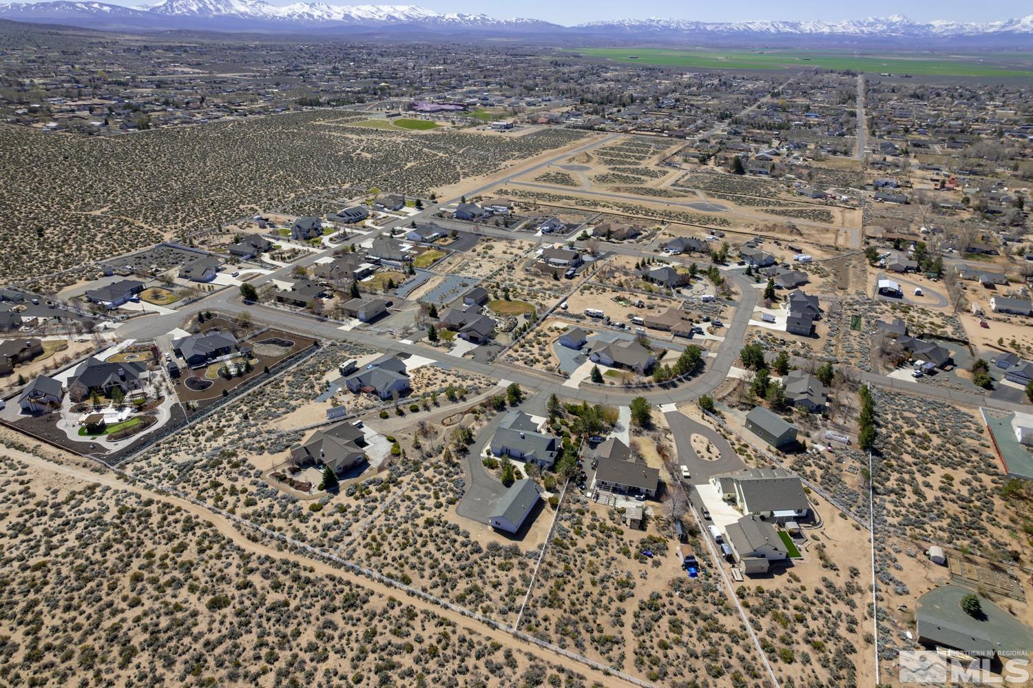 2876 Jackie Circle Minden, NV 89423 - Photo 39 of 40 an aerial view of a house with a yard and mountain view in back